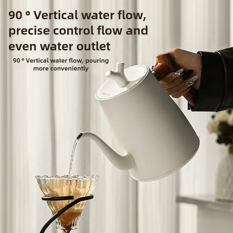 1000W Electric Gooseneck Kettle 1000ml 304 Stainless Steel Coffee Pot Intelligent Constant Temperature LED Display for CoffeeTea