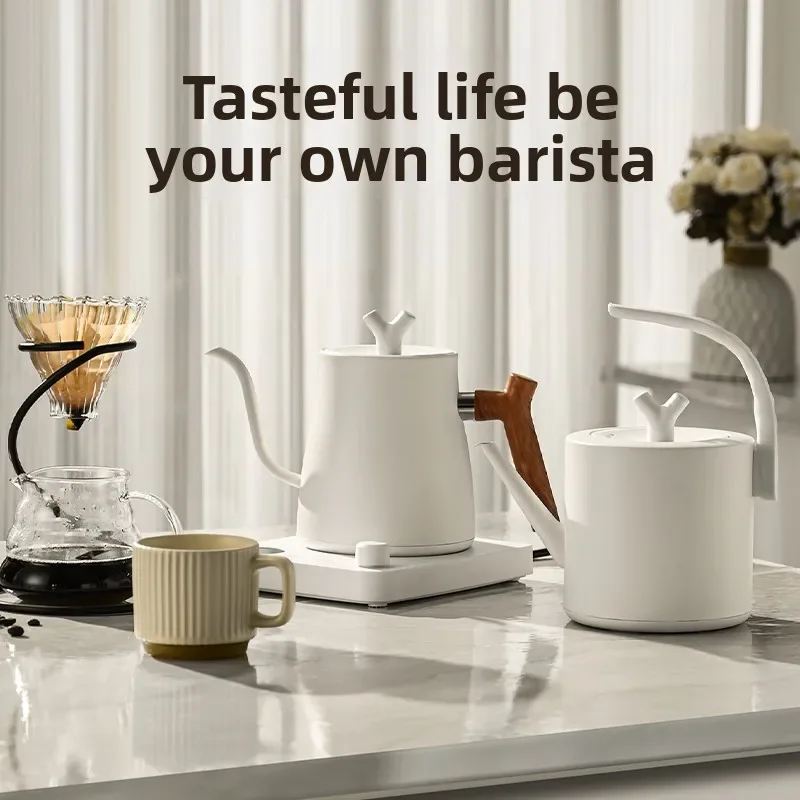 1000W Electric Gooseneck Kettle 1000ml 304 Stainless Steel Coffee Pot Intelligent Constant Temperature LED Display for CoffeeTea