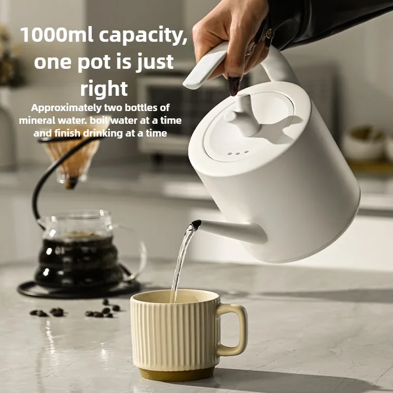 1000W Electric Gooseneck Kettle 1000ml 304 Stainless Steel Coffee Pot Intelligent Constant Temperature LED Display for CoffeeTea