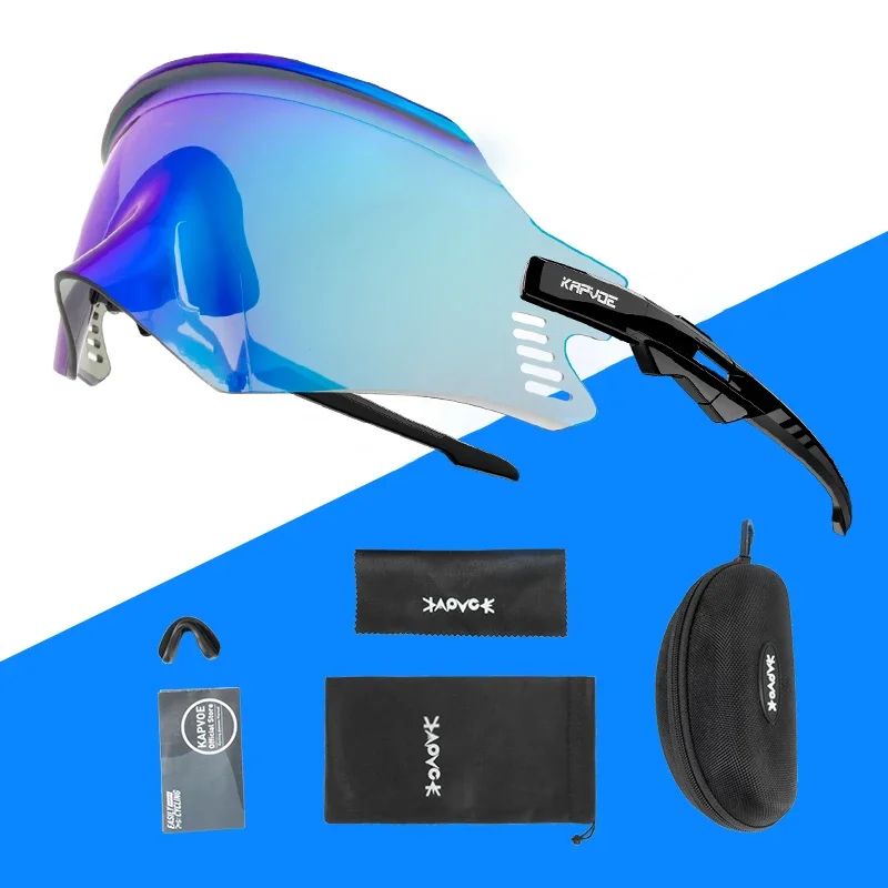 Kapvoe Cycling Glasses UV400 Men Bike Sunglasses Airbreathing MTB Eyewear Outdoor Sport Goggles Bike Glasses Oculos De Ciclismo