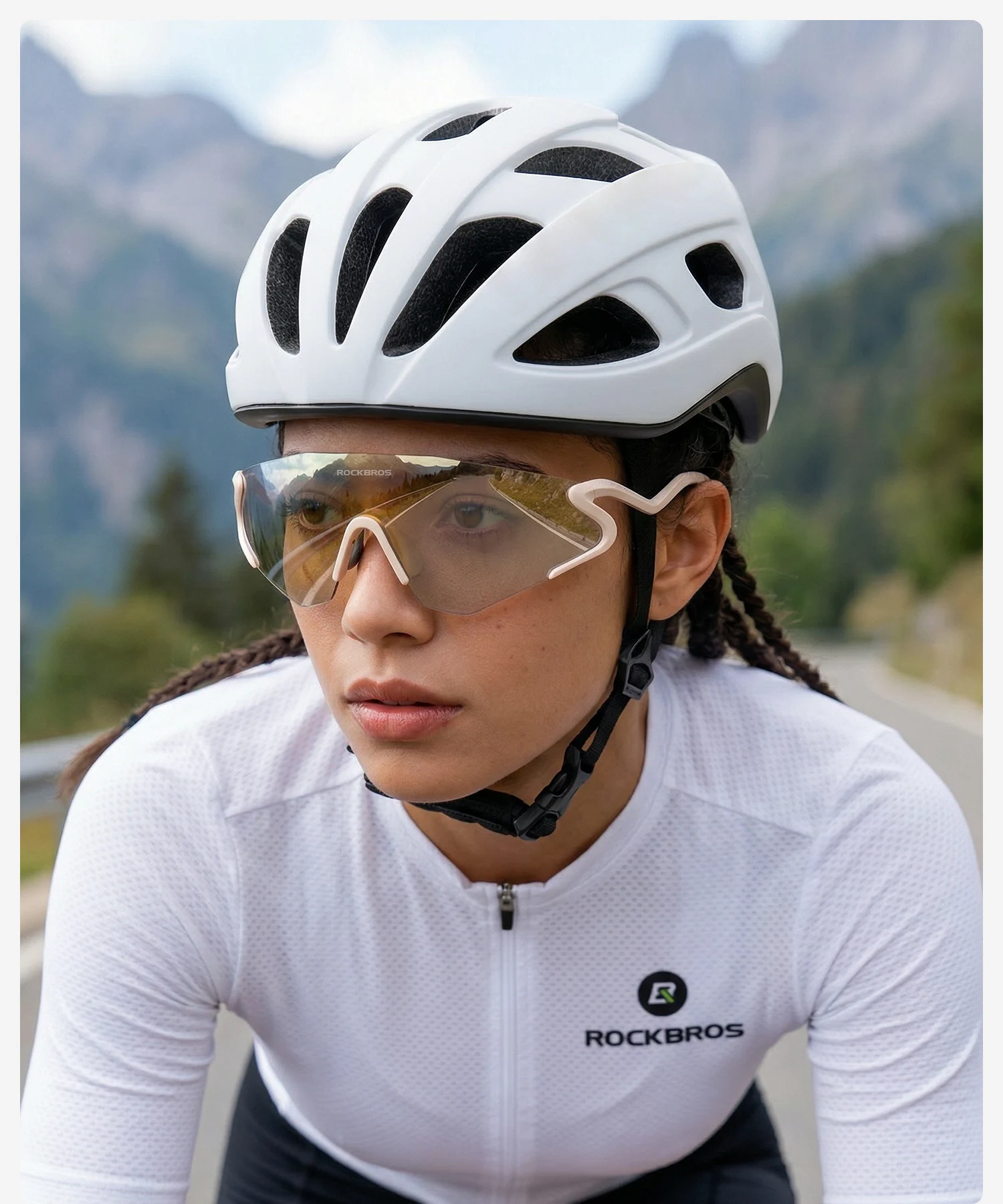 ROCKBROS Photochromic Cycling Glasses Windproof Dustproof UV400 Protection Glasses Cycling Outdoor Sports Sunglasses Unisex