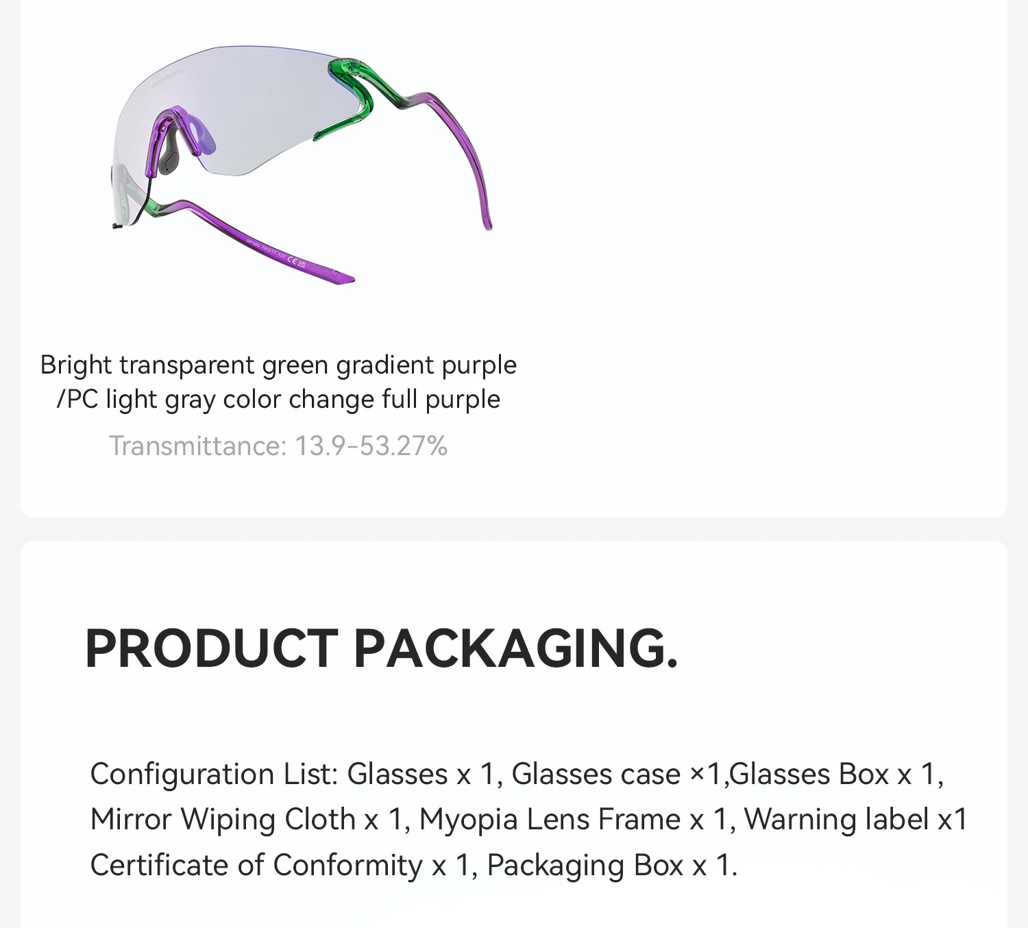 ROCKBROS Photochromic Cycling Glasses Windproof Dustproof UV400 Protection Glasses Cycling Outdoor Sports Sunglasses Unisex
