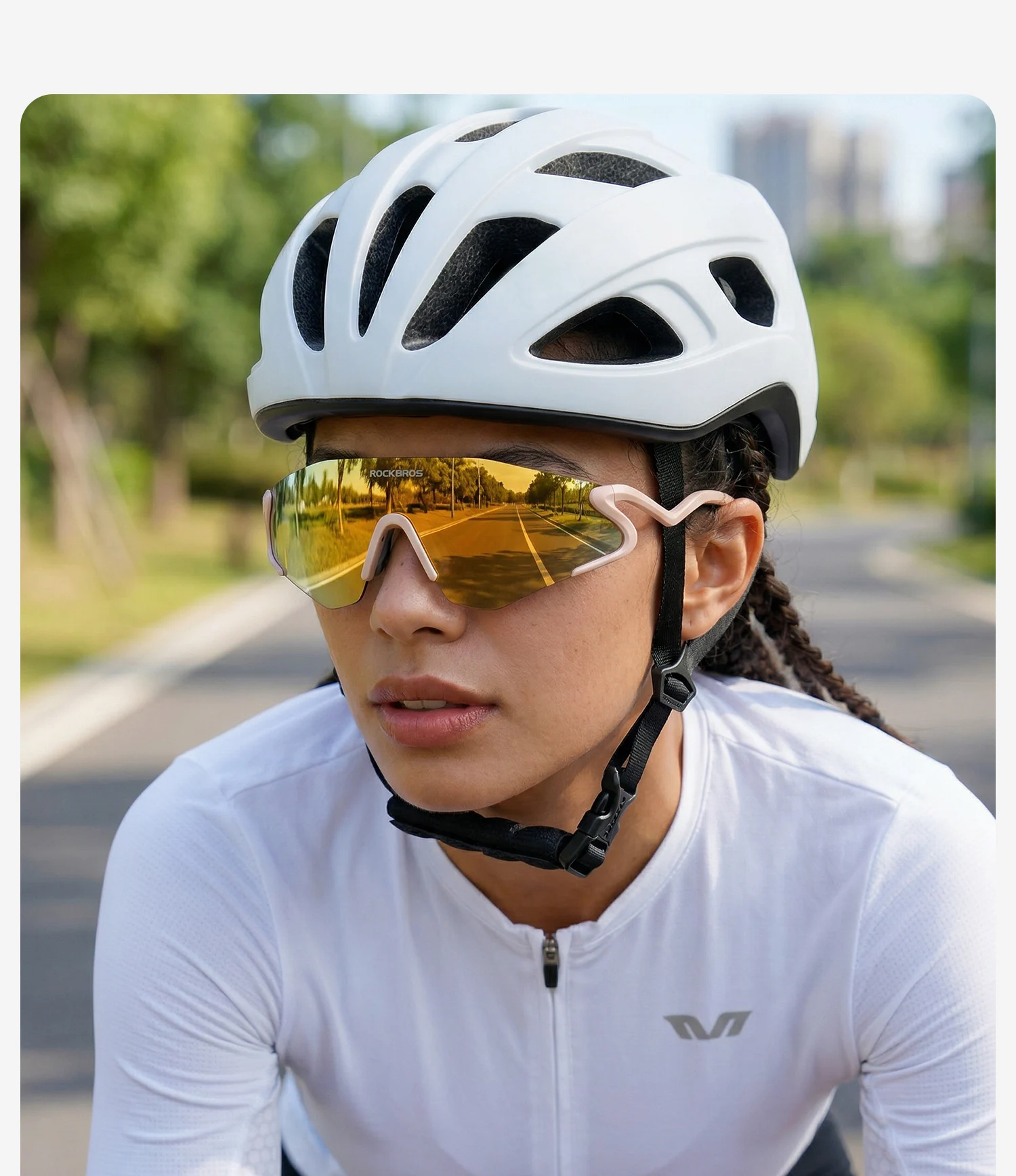 ROCKBROS Photochromic Cycling Glasses Windproof Dustproof UV400 Protection Glasses Cycling Outdoor Sports Sunglasses Unisex