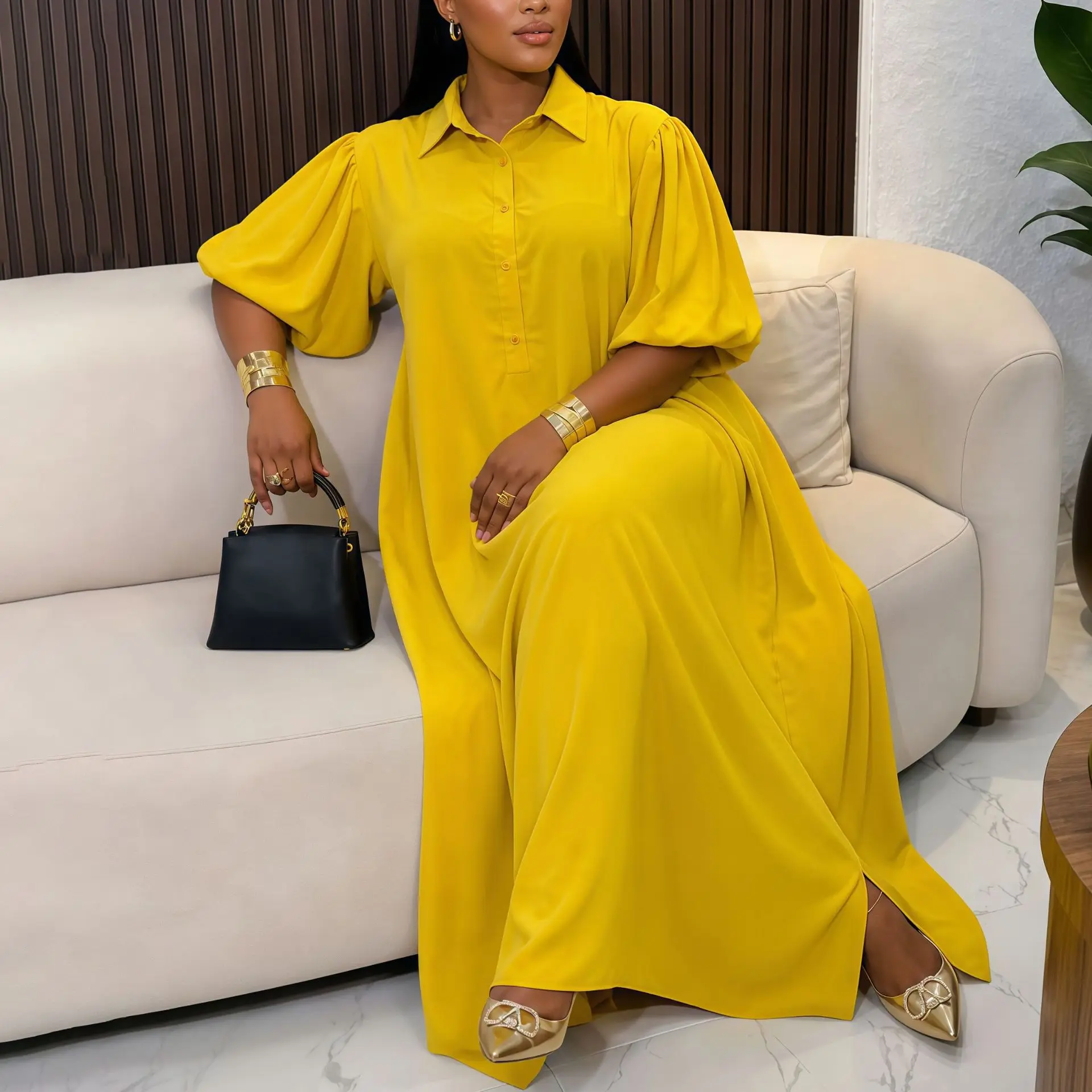 African Dress For Women Fashion Dashiki Pleated Vestidos Summer Autumn New Arrival Robe Elegant African Party Maxi Dress