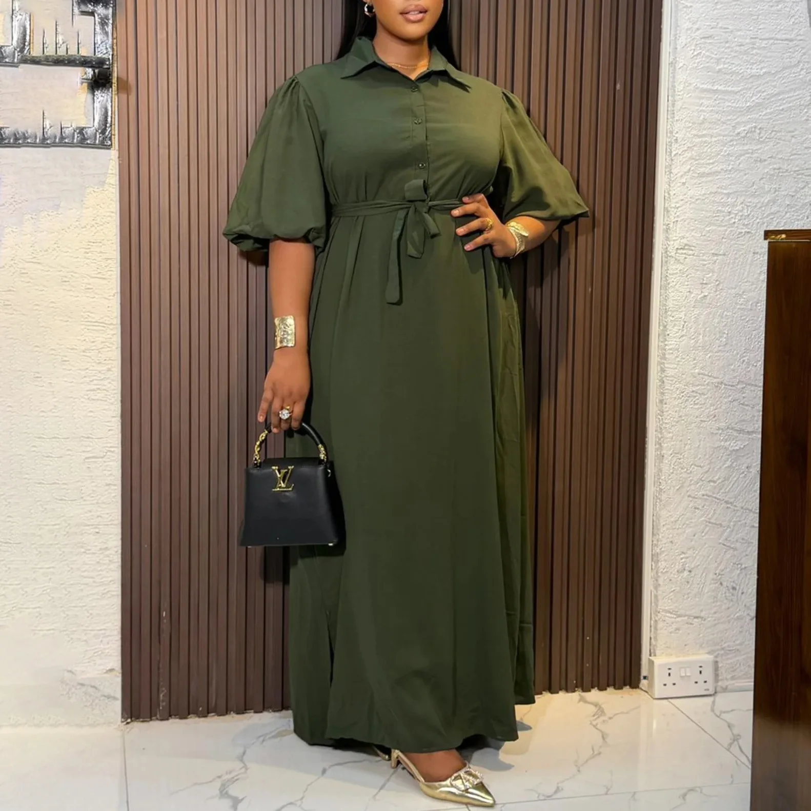 African Dress For Women Fashion Dashiki Pleated Vestidos Summer Autumn New Arrival Robe Elegant African Party Maxi Dress