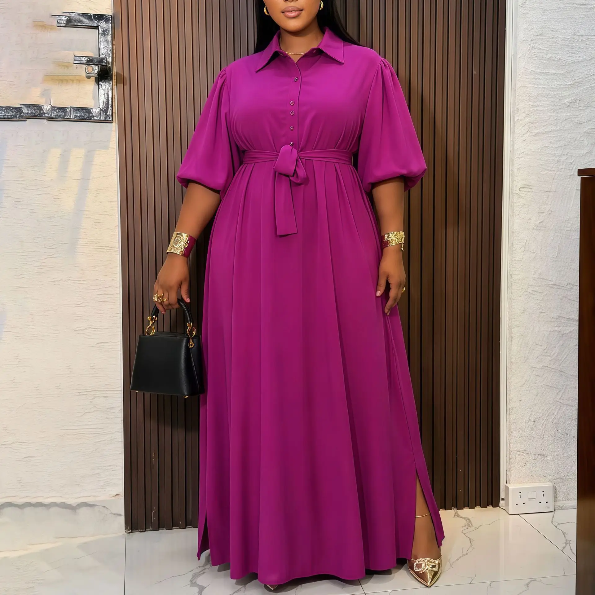 African Dress For Women Fashion Dashiki Pleated Vestidos Summer Autumn New Arrival Robe Elegant African Party Maxi Dress