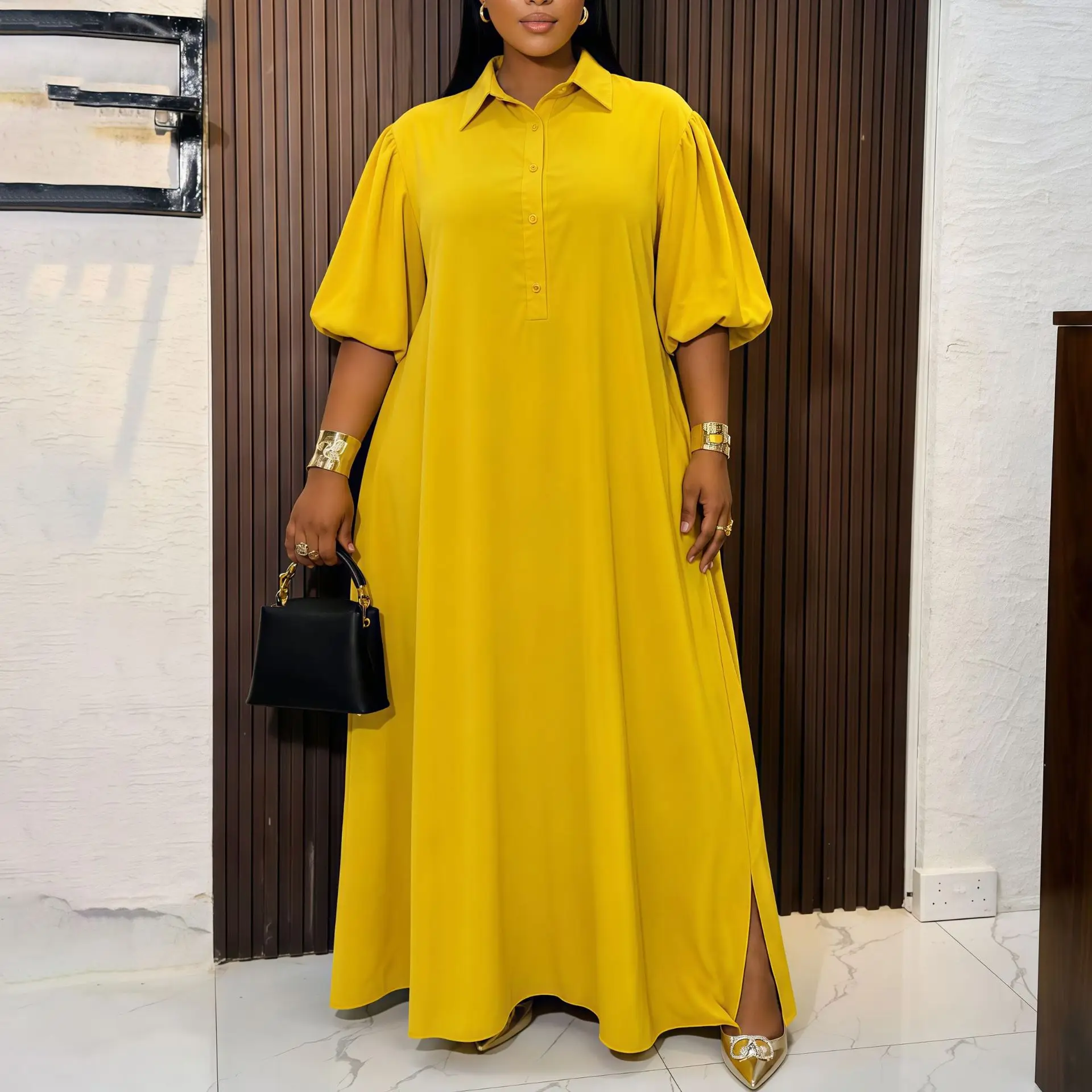 African Dress For Women Fashion Dashiki Pleated Vestidos Summer Autumn New Arrival Robe Elegant African Party Maxi Dress