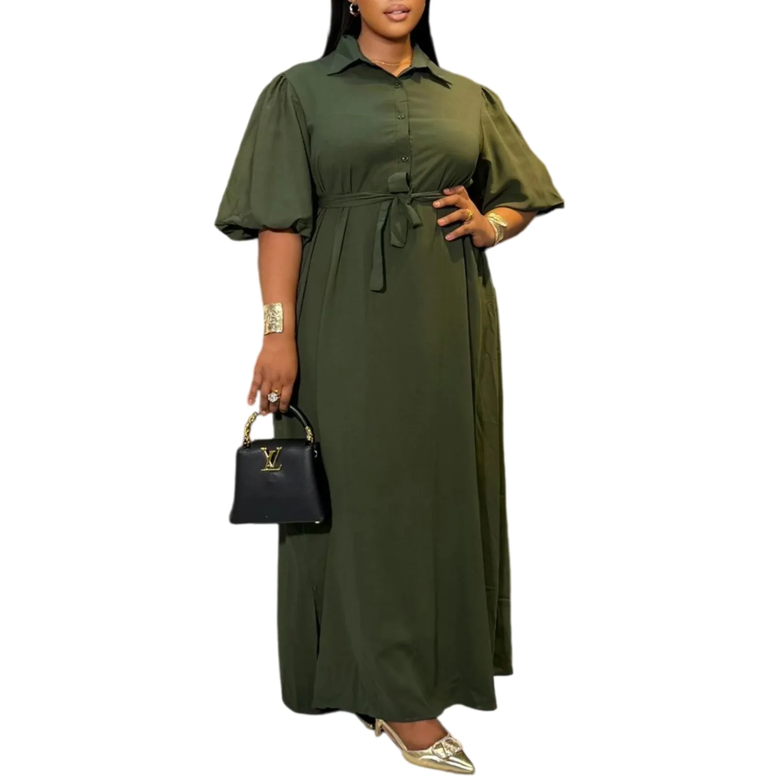African Dress For Women Fashion Dashiki Pleated Vestidos Summer Autumn New Arrival Robe Elegant African Party Maxi Dress
