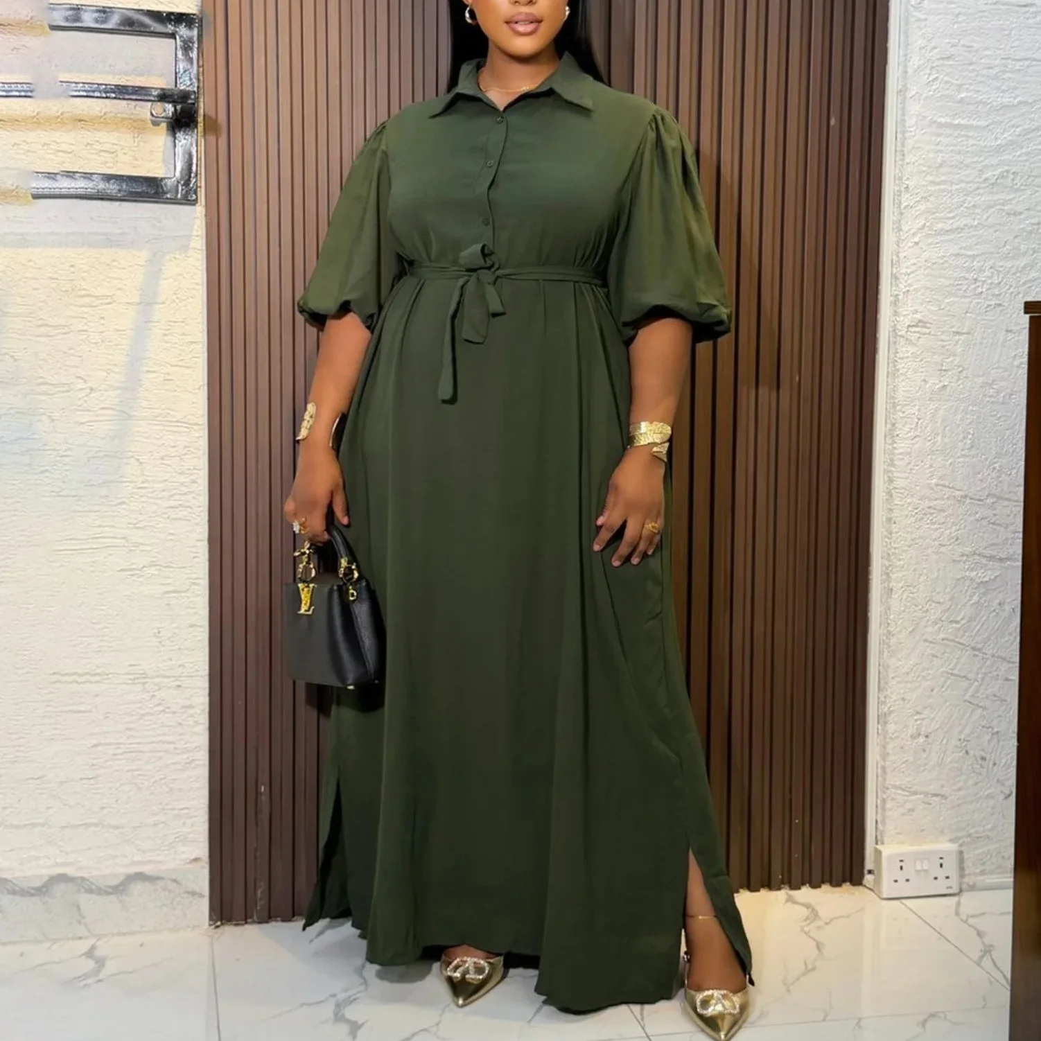 African Dress For Women Fashion Dashiki Pleated Vestidos Summer Autumn New Arrival Robe Elegant African Party Maxi Dress