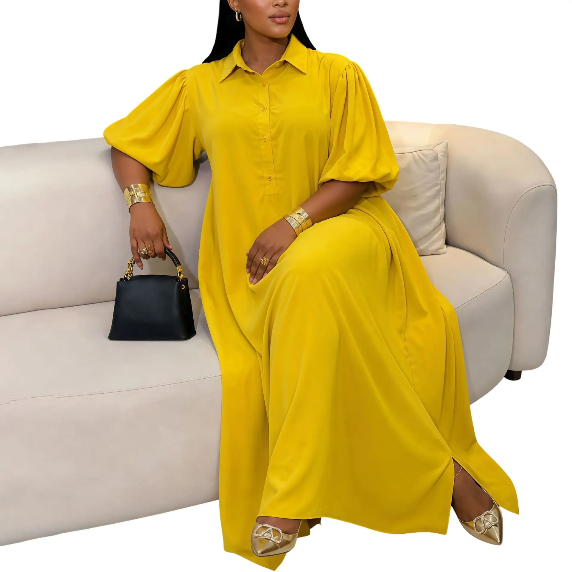 African Dress For Women Fashion Dashiki Pleated Vestidos Summer Autumn New Arrival Robe Elegant African Party Maxi Dress