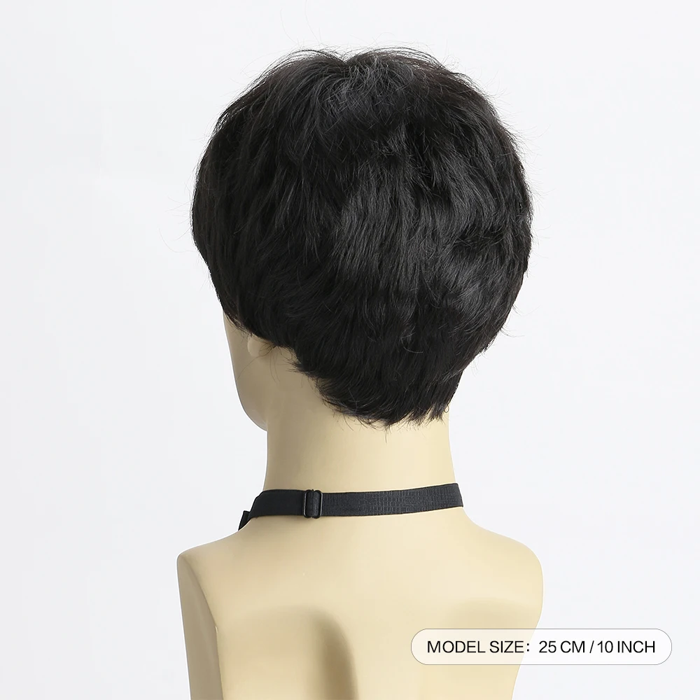 Short Natural Curly Hair For Male Young Men Heat Resistant Fiber Synthetic Wigs
