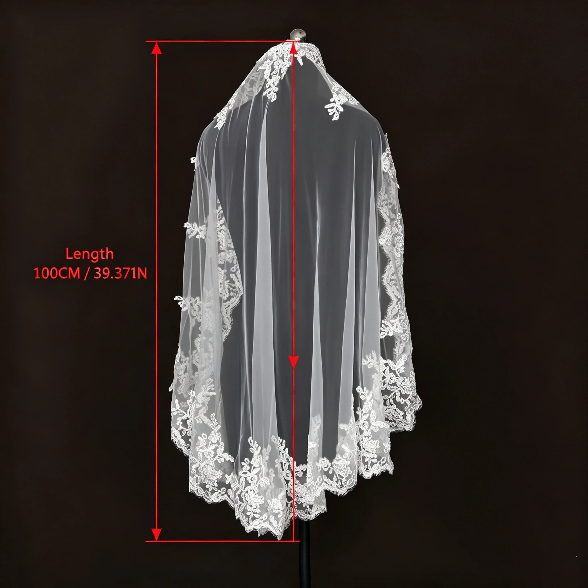 Long Bridal Veils Lace Edge Wedding Veil Mantilla Española Wedding Dress Accessories Apras and Veils for Wedding Party G99