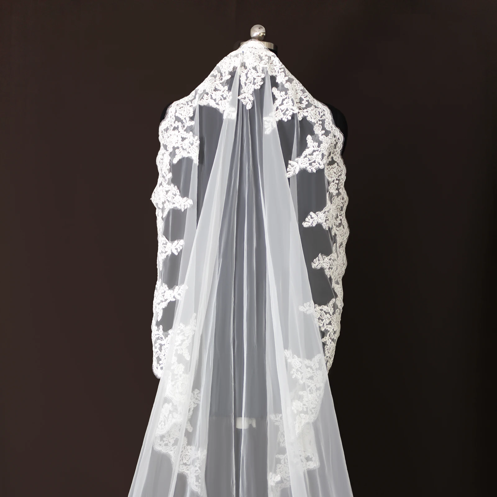 Long Bridal Veils Lace Edge Wedding Veil Mantilla Española Wedding Dress Accessories Apras and Veils for Wedding Party G99