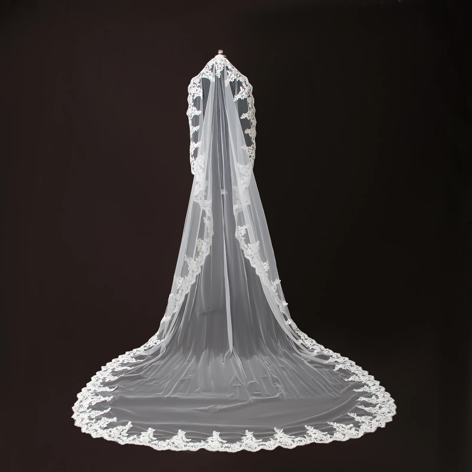 Long Bridal Veils Lace Edge Wedding Veil Mantilla Española Wedding Dress Accessories Apras and Veils for Wedding Party G99
