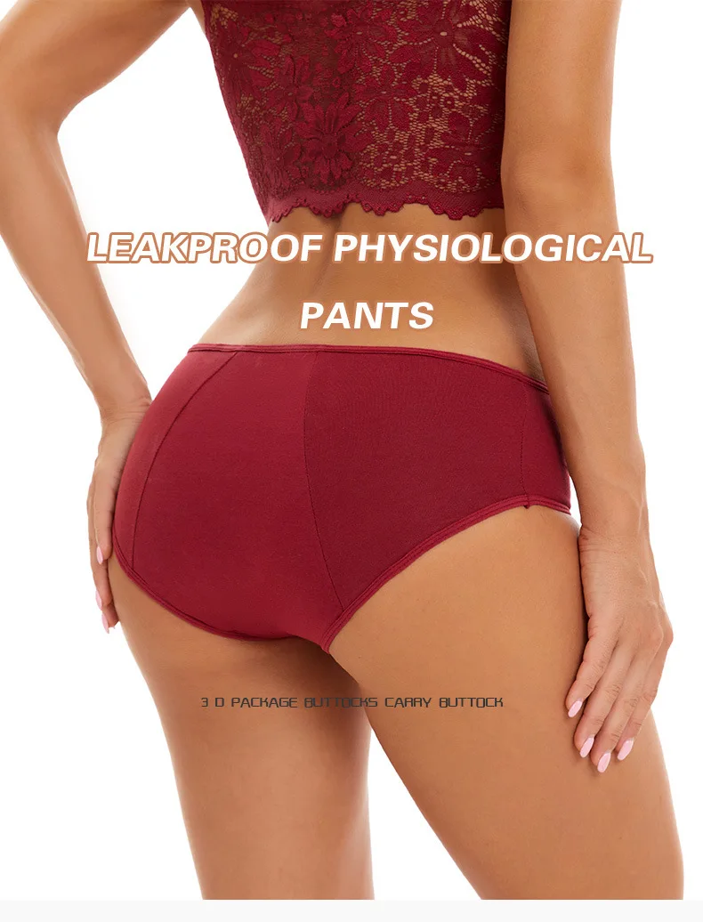2pcs Woman Menstrual Panties Large Size Female Period Brief Leakproof Physiological Underwear Cotton Breathable Postpartum Panty