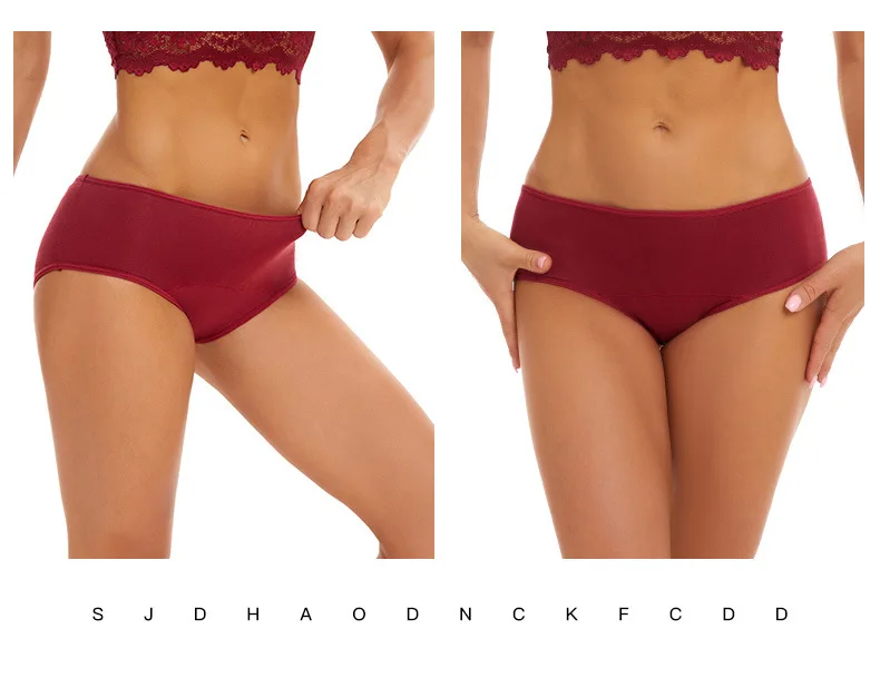2pcs Woman Menstrual Panties Large Size Female Period Brief Leakproof Physiological Underwear Cotton Breathable Postpartum Panty