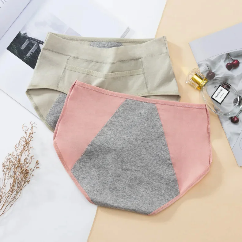 3PCS Cotton Menstrual Panties Leak Proof Breathable Cartoon cat Panties Woman Women Girls Physiological Pants Women's Intimates