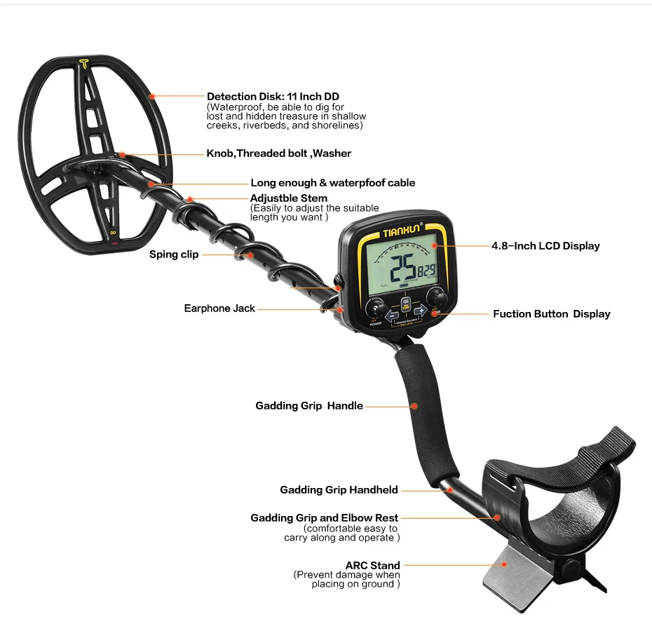 2026 New TIANXUN TX-850 TX850L Underground Gold Metal Detector Prospecting Treasure Detector With Carry Bag Headphone Cover