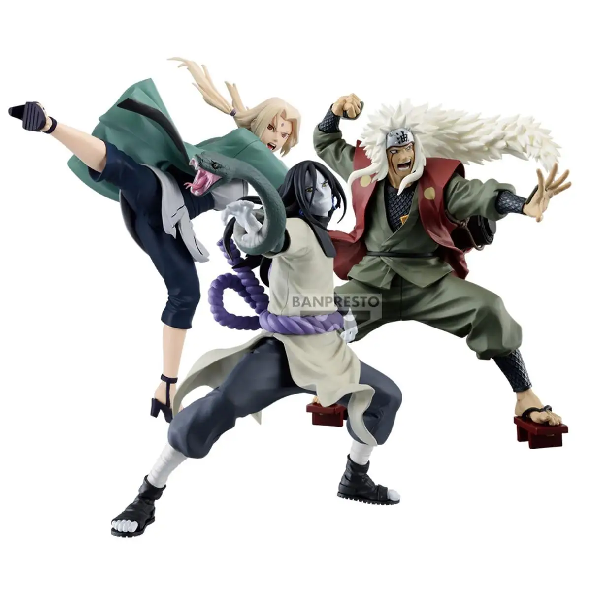 Special In Stock Original Bandai Banpresto Naruto Orochimaru Tsunade Jiraiya Figure Anime Genuine Boxed Model