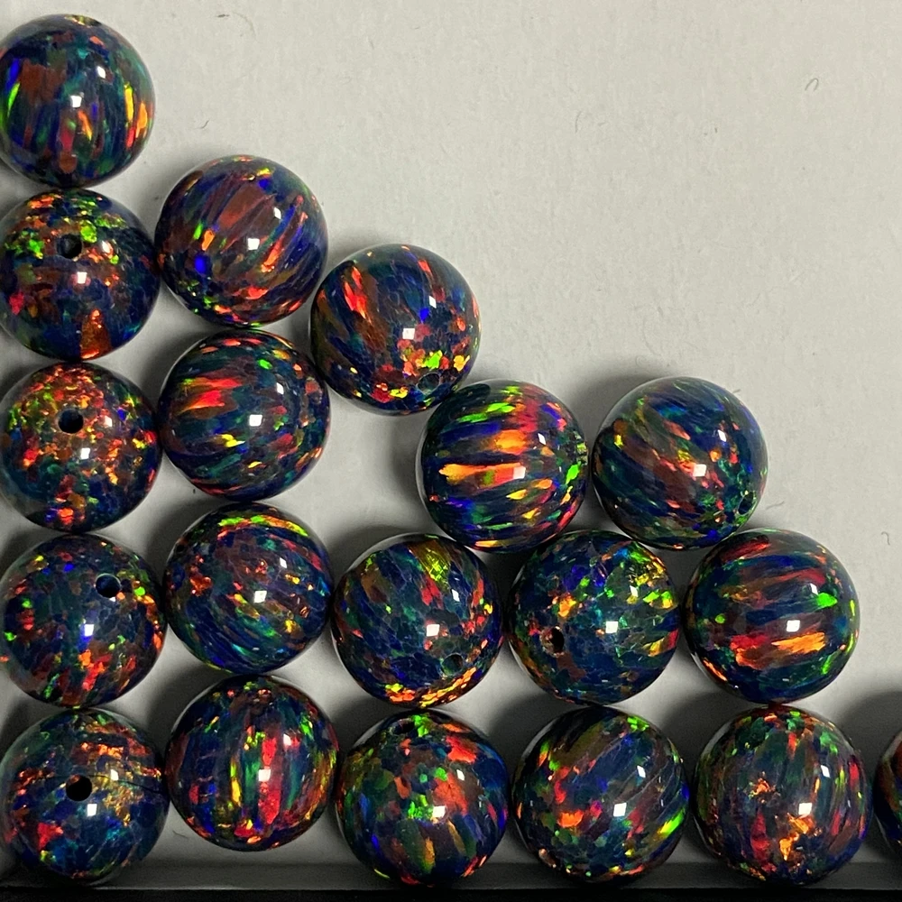 3mm-8mm Round Opal Beads With Full Hole Gemstones 78 Colors Synthetic Stones For Jewelry Making