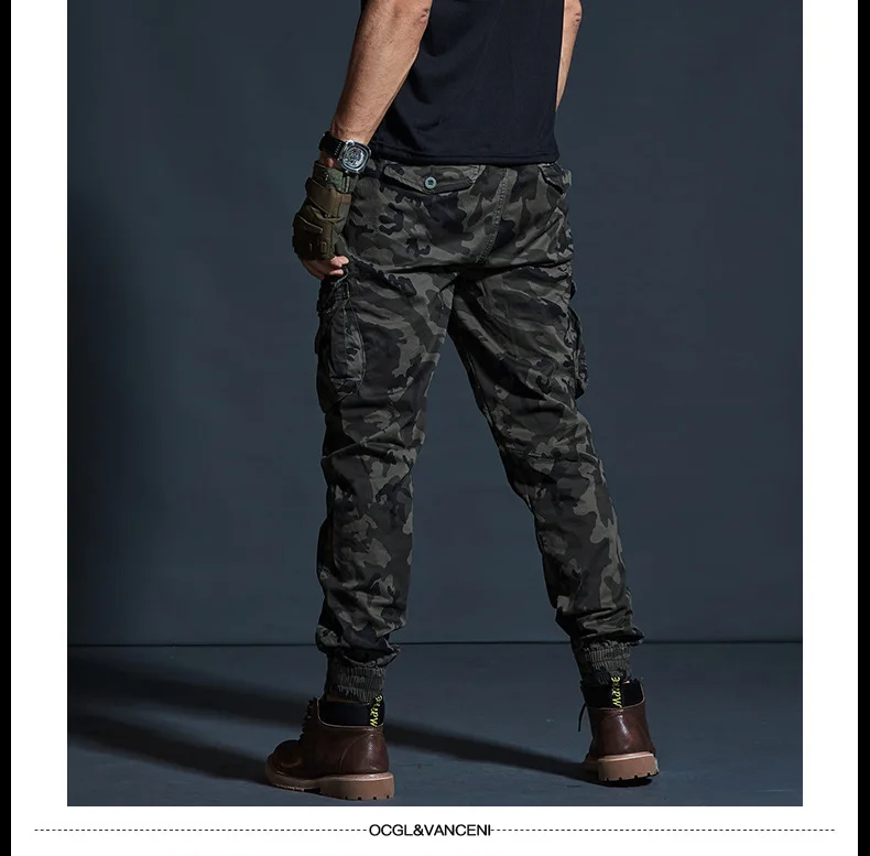 Mens Cargo Pants Casual Mens Pant Baggy Regular Cotton Trousers Male Combat Military Tactical Pants with Multi Pockets