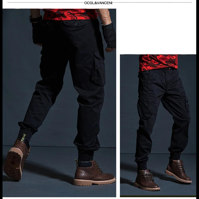 Mens Cargo Pants Casual Mens Pant Baggy Regular Cotton Trousers Male Combat Military Tactical Pants with Multi Pockets