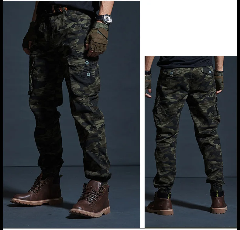 Mens Cargo Pants Casual Mens Pant Baggy Regular Cotton Trousers Male Combat Military Tactical Pants with Multi Pockets