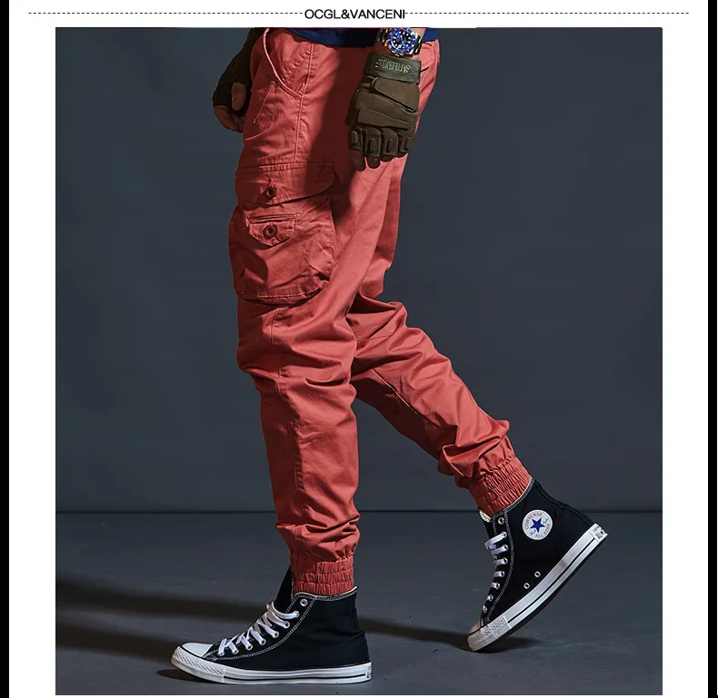 Mens Cargo Pants Casual Mens Pant Baggy Regular Cotton Trousers Male Combat Military Tactical Pants with Multi Pockets