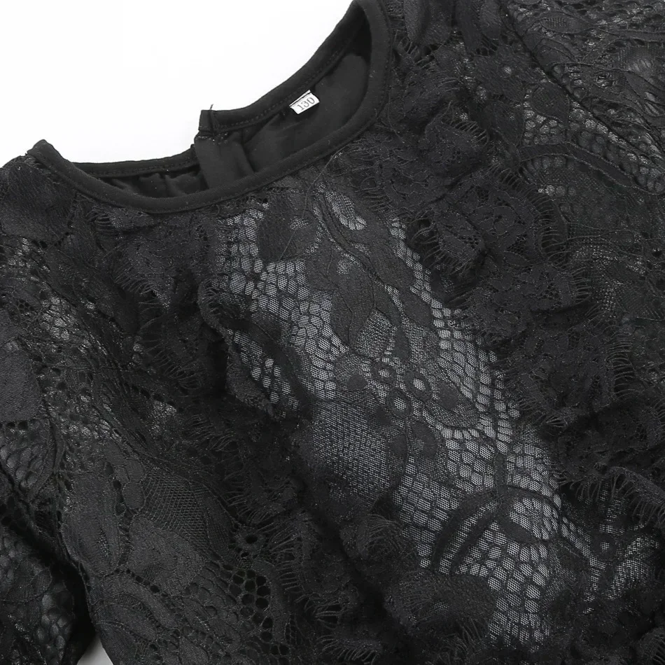 Kids Halloween Dark Gothic Costume Girls Long Sleeve Lace Tulle Ghost Bride Dress Rose Head Veil Carnival Dress Up Clothes