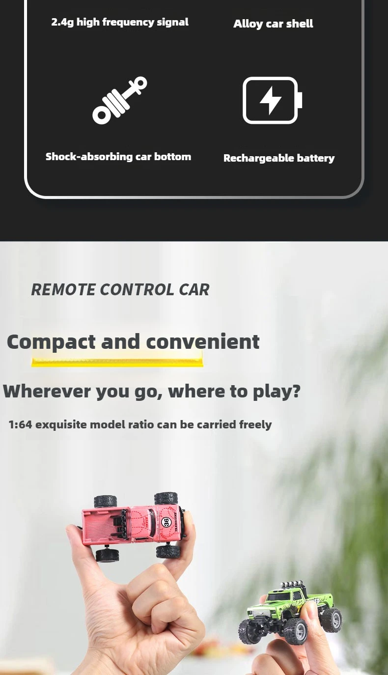 Mini RC Car 1:64 Remote Control Drift Car Mini High-Speed Off-road Climbing Racing Cars Children's Toys Adult Gifts In Stock