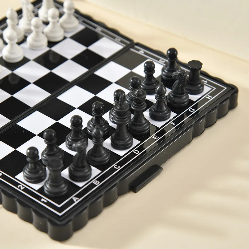 Chess Set Mini Magnetic Folding Magnetic Plastic Chessboard Board Game Portable Kid Toy Strategy Games Chess for Boys and Girls