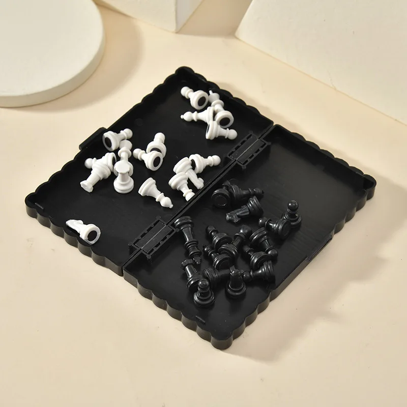 Chess Set Mini Magnetic Folding Magnetic Plastic Chessboard Board Game Portable Kid Toy Strategy Games Chess for Boys and Girls