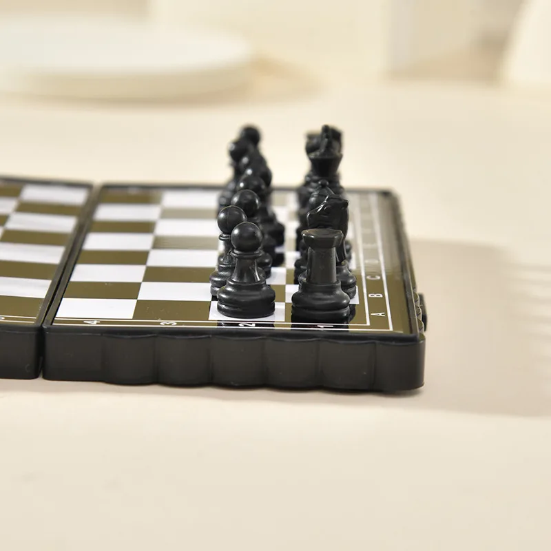 Chess Set Mini Magnetic Folding Magnetic Plastic Chessboard Board Game Portable Kid Toy Strategy Games Chess for Boys and Girls