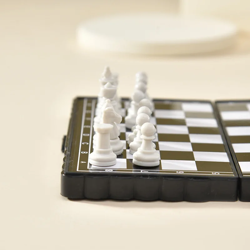Chess Set Mini Magnetic Folding Magnetic Plastic Chessboard Board Game Portable Kid Toy Strategy Games Chess for Boys and Girls