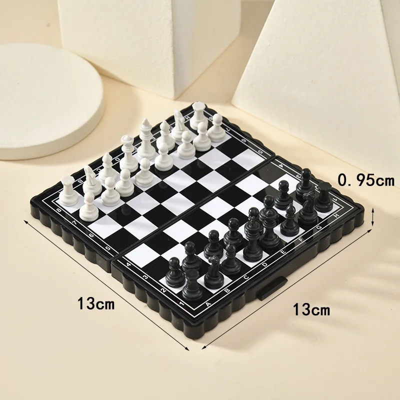Chess Set Mini Magnetic Folding Magnetic Plastic Chessboard Board Game Portable Kid Toy Strategy Games Chess for Boys and Girls