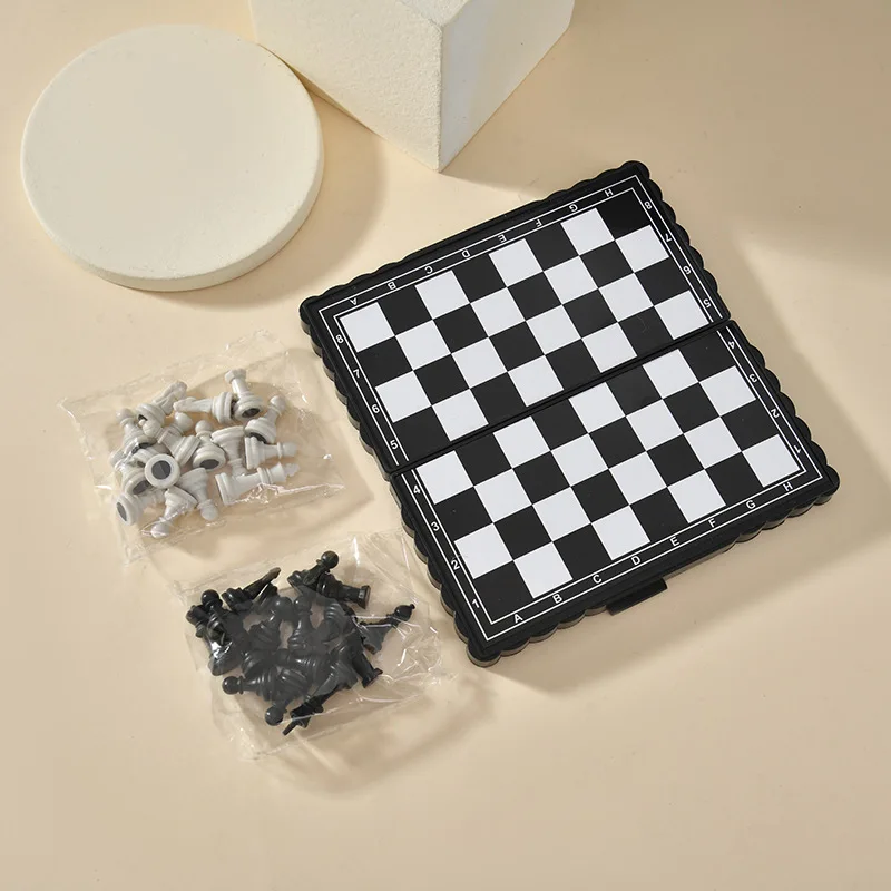 Chess Set Mini Magnetic Folding Magnetic Plastic Chessboard Board Game Portable Kid Toy Strategy Games Chess for Boys and Girls