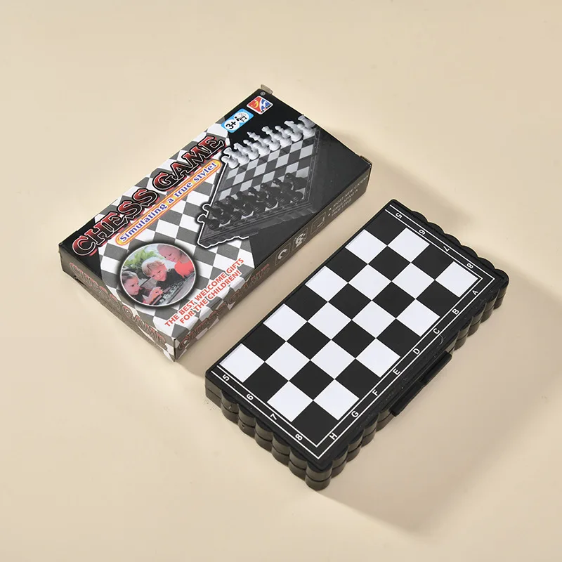 Chess Set Mini Magnetic Folding Magnetic Plastic Chessboard Board Game Portable Kid Toy Strategy Games Chess for Boys and Girls