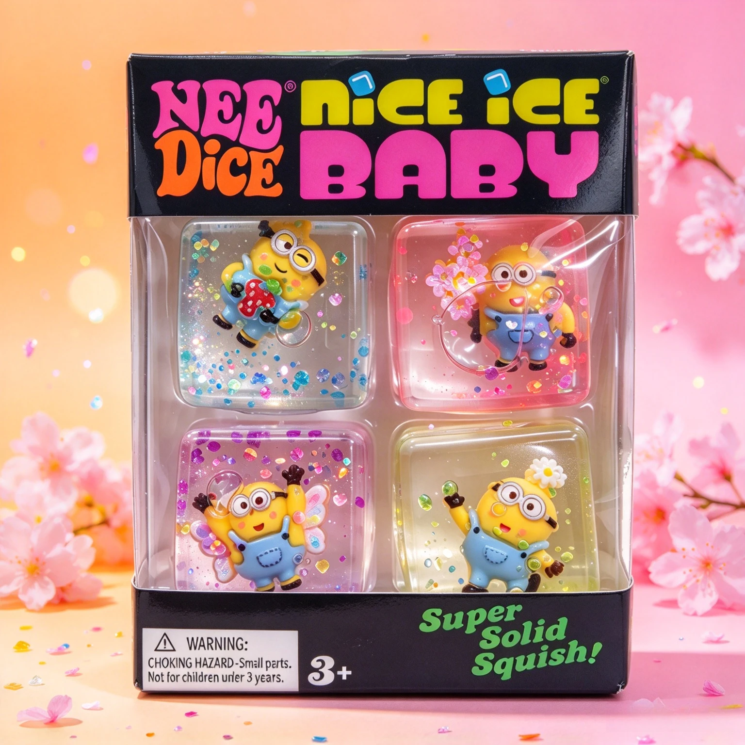 4Pcs NeeDoh Nice Ice Baby Ice Cube Squishy Toy, Slow Rebound Anti-Anxiety Sensory Fidget Toy, Stress Relief Gift for Kids Adults