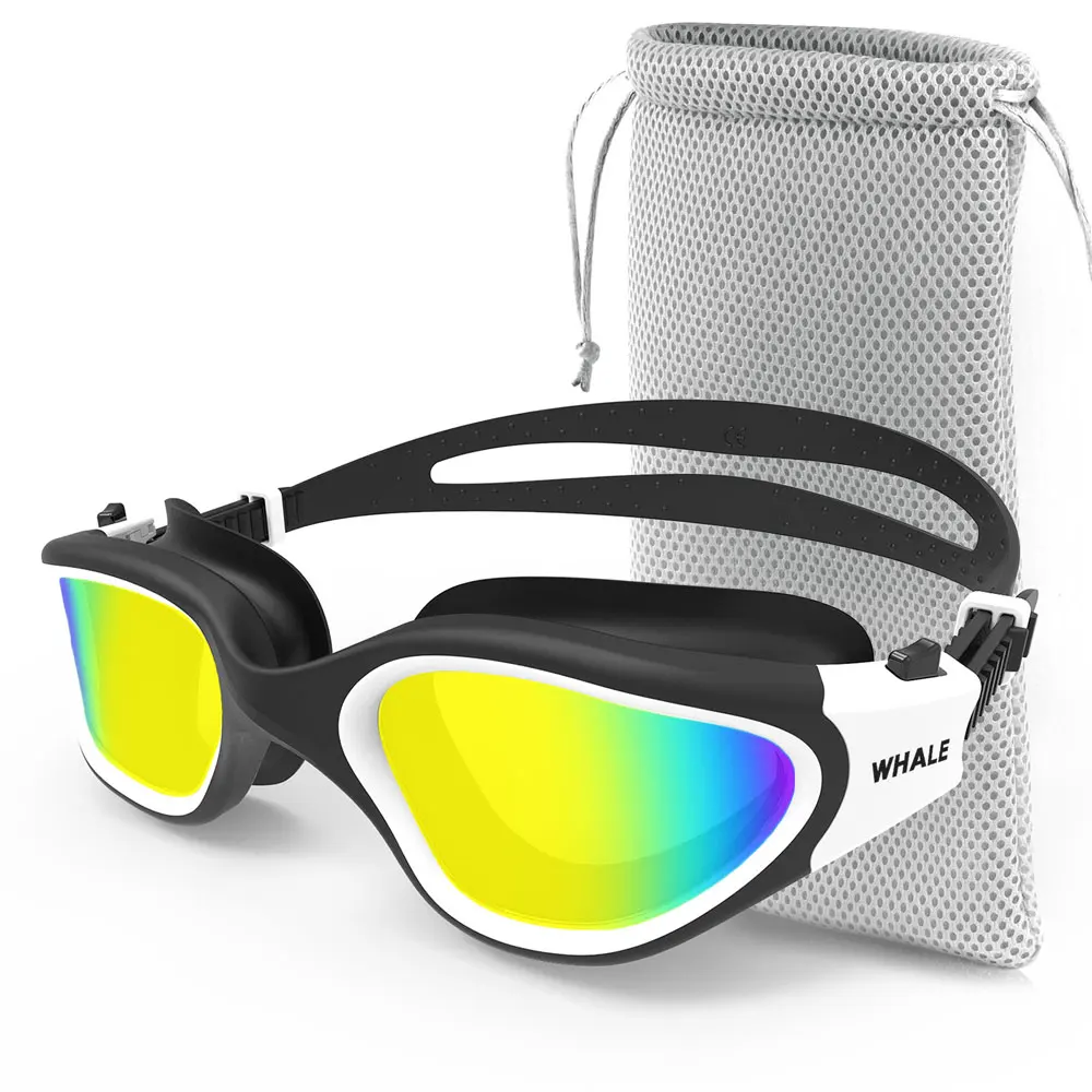 Polarized Swimming Goggles for Adult Anti-Fog UV Protection Lens Men Women Waterproof Adjustable Silicone Swim Glasses Adults