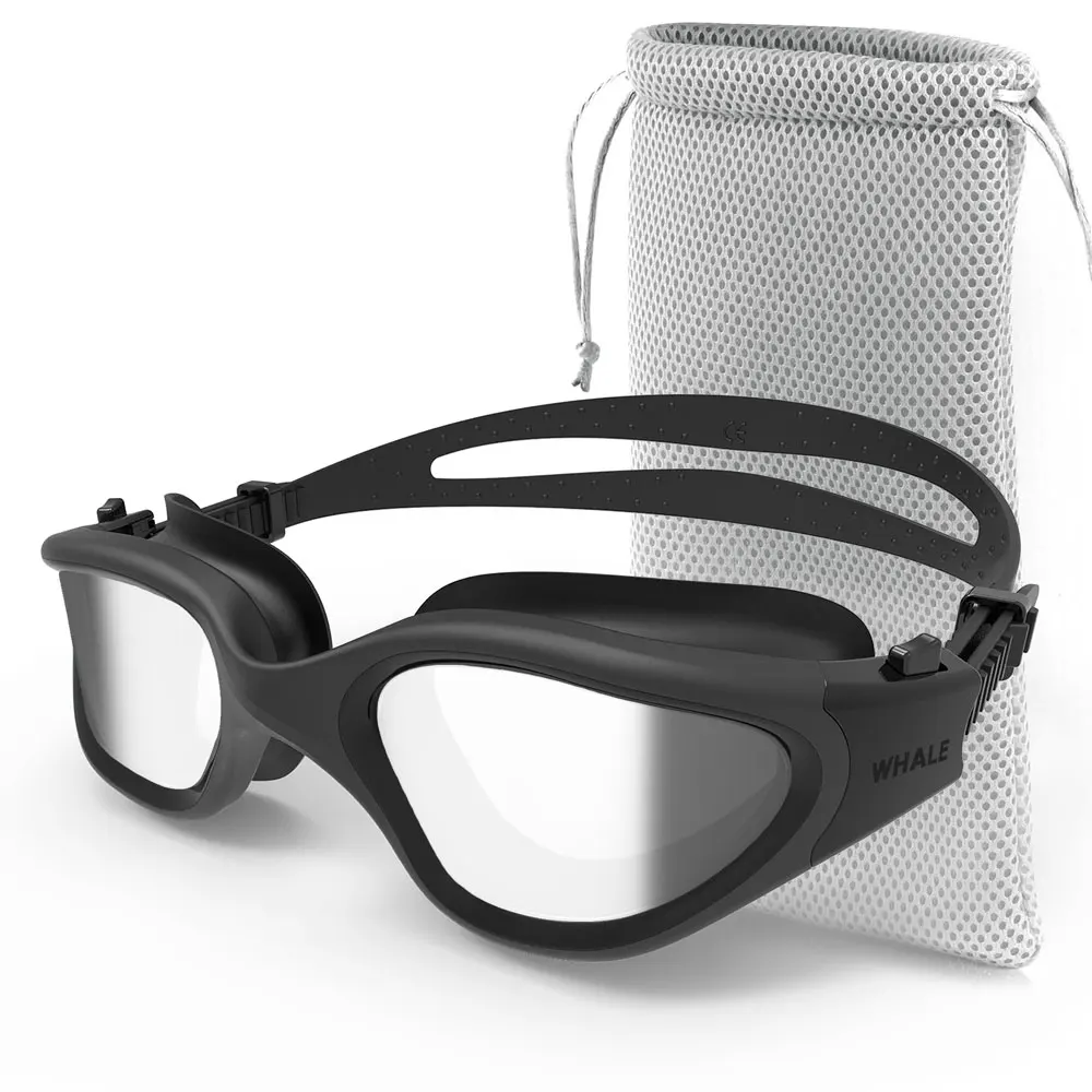 Polarized Swimming Goggles for Adult Anti-Fog UV Protection Lens Men Women Waterproof Adjustable Silicone Swim Glasses Adults