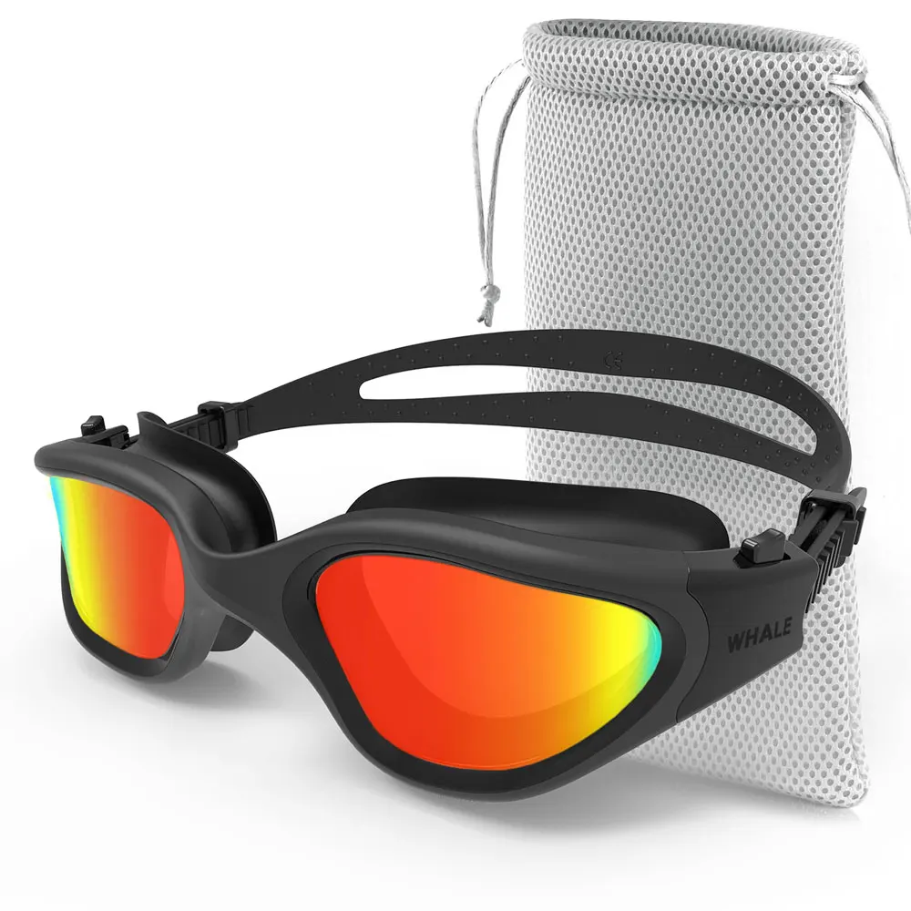 Polarized Swimming Goggles for Adult Anti-Fog UV Protection Lens Men Women Waterproof Adjustable Silicone Swim Glasses Adults