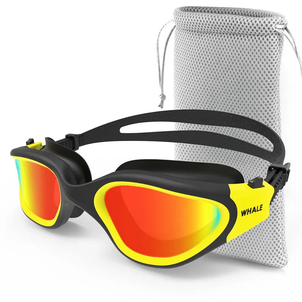 Polarized Swimming Goggles for Adult Anti-Fog UV Protection Lens Men Women Waterproof Adjustable Silicone Swim Glasses Adults