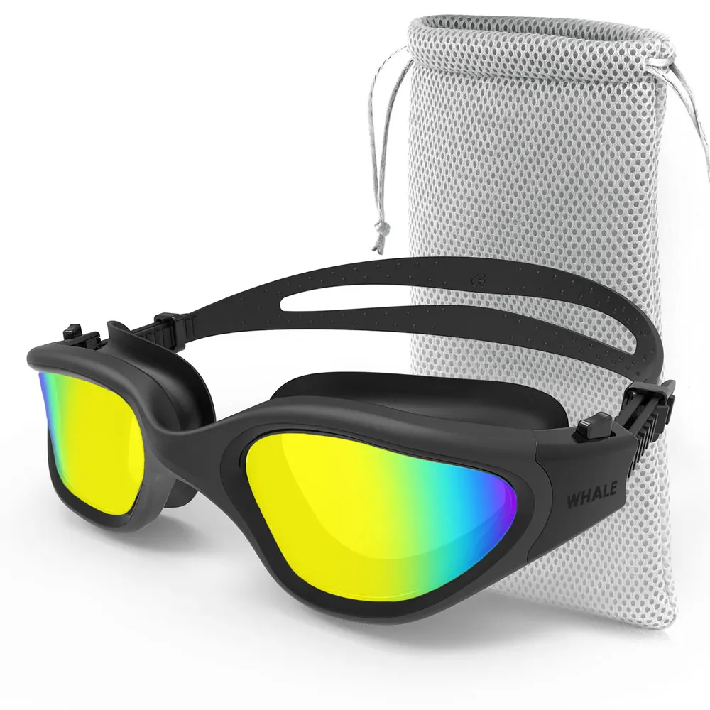 Polarized Swimming Goggles for Adult Anti-Fog UV Protection Lens Men Women Waterproof Adjustable Silicone Swim Glasses Adults