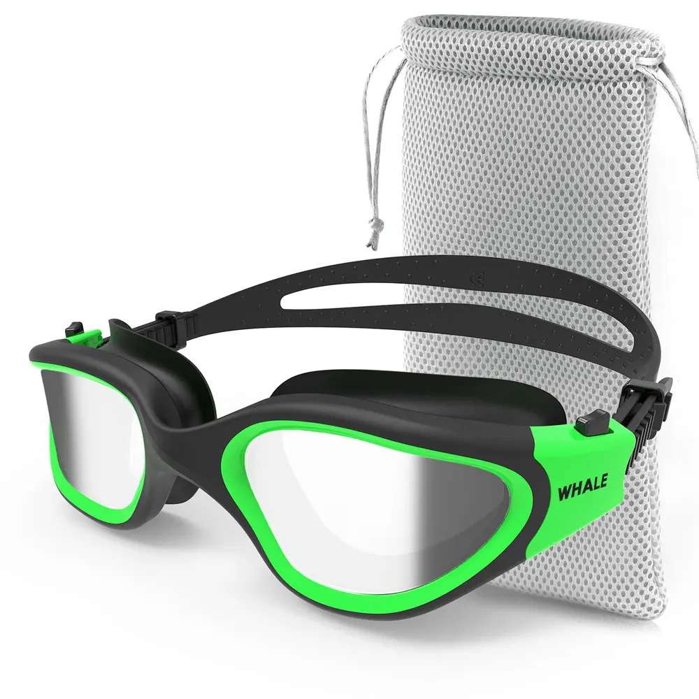 Polarized Swimming Goggles for Adult Anti-Fog UV Protection Lens Men Women Waterproof Adjustable Silicone Swim Glasses Adults