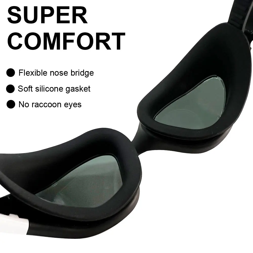 Polarized Swimming Goggles for Adult Anti-Fog UV Protection Lens Men Women Waterproof Adjustable Silicone Swim Glasses Adults