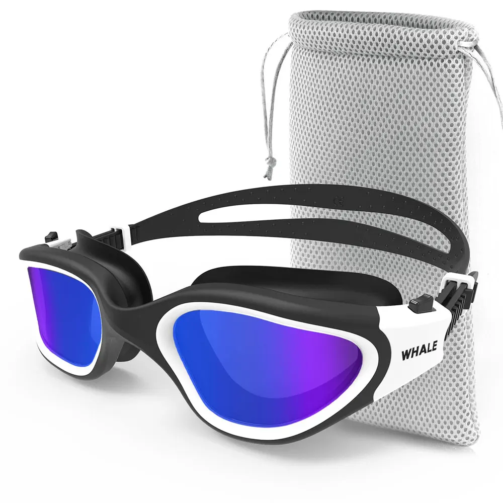 Polarized Swimming Goggles for Adult Anti-Fog UV Protection Lens Men Women Waterproof Adjustable Silicone Swim Glasses Adults
