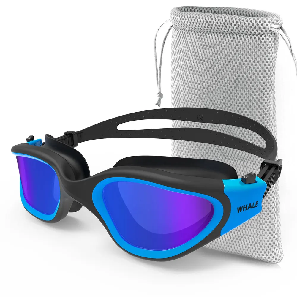 Polarized Swimming Goggles for Adult Anti-Fog UV Protection Lens Men Women Waterproof Adjustable Silicone Swim Glasses Adults