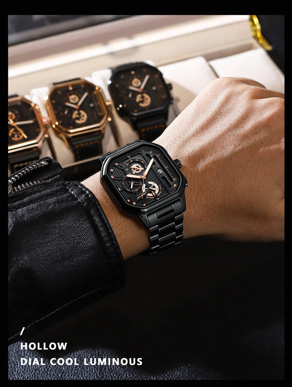 POEDAGAR Luxury Casual Male Watch Fashion Chronograph Stainless Steel Waterproof Luminous Date Military Men's Wristwatches Gifts