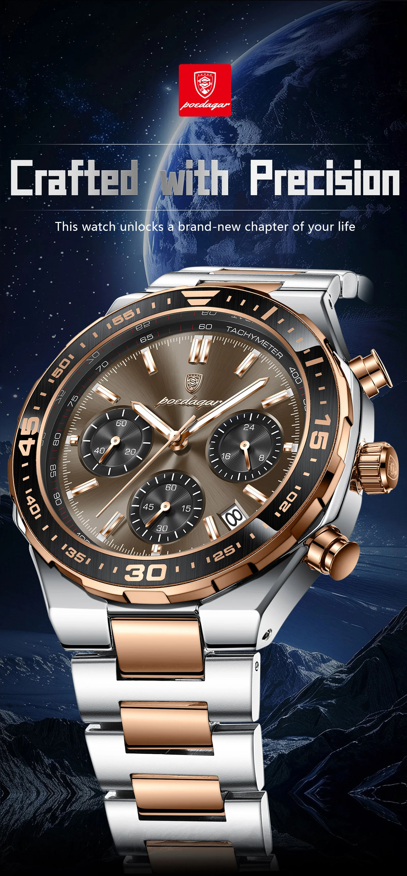 POEDAGAR Luxury Fashion Men Watch Waterproof Luminous Quartz Sports Man Clock Date Chronograph Business Men's Watches Male Reloj