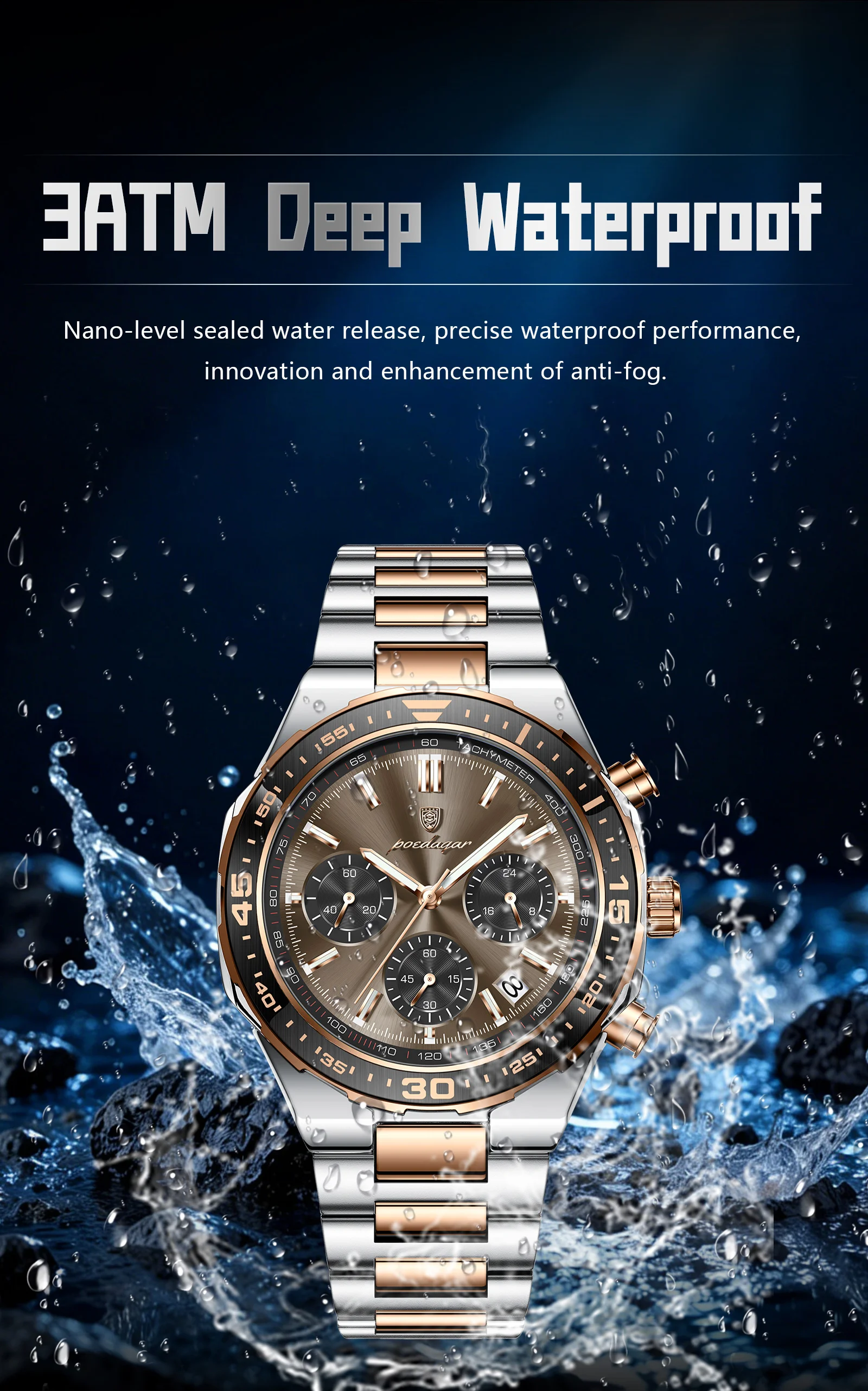 POEDAGAR Luxury Fashion Men Watch Waterproof Luminous Quartz Sports Man Clock Date Chronograph Business Men's Watches Male Reloj